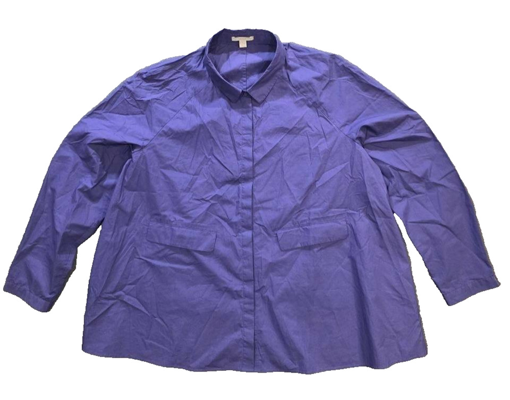 COS Oversized women's cotton purple pockets shirt-jacket Size 14 A011065